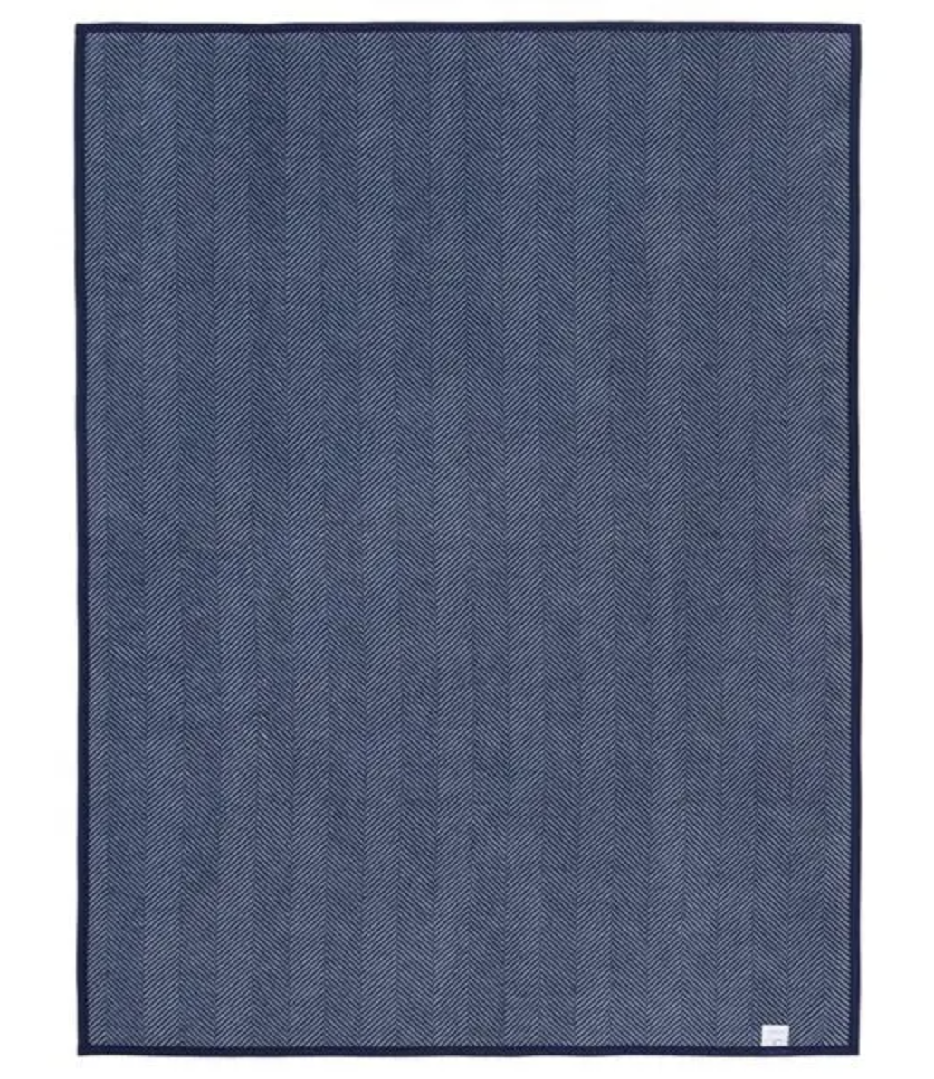 ChappyWrap Harborview Herringbone Navy Blanket