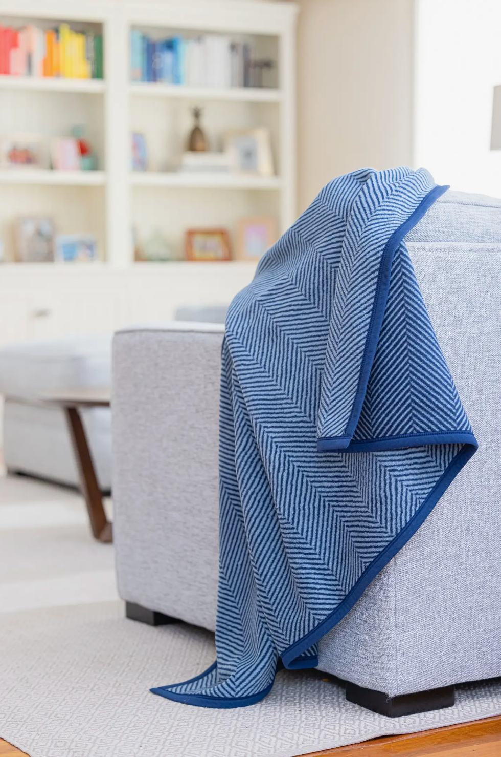 ChappyWrap Harborview Herringbone Navy Blanket