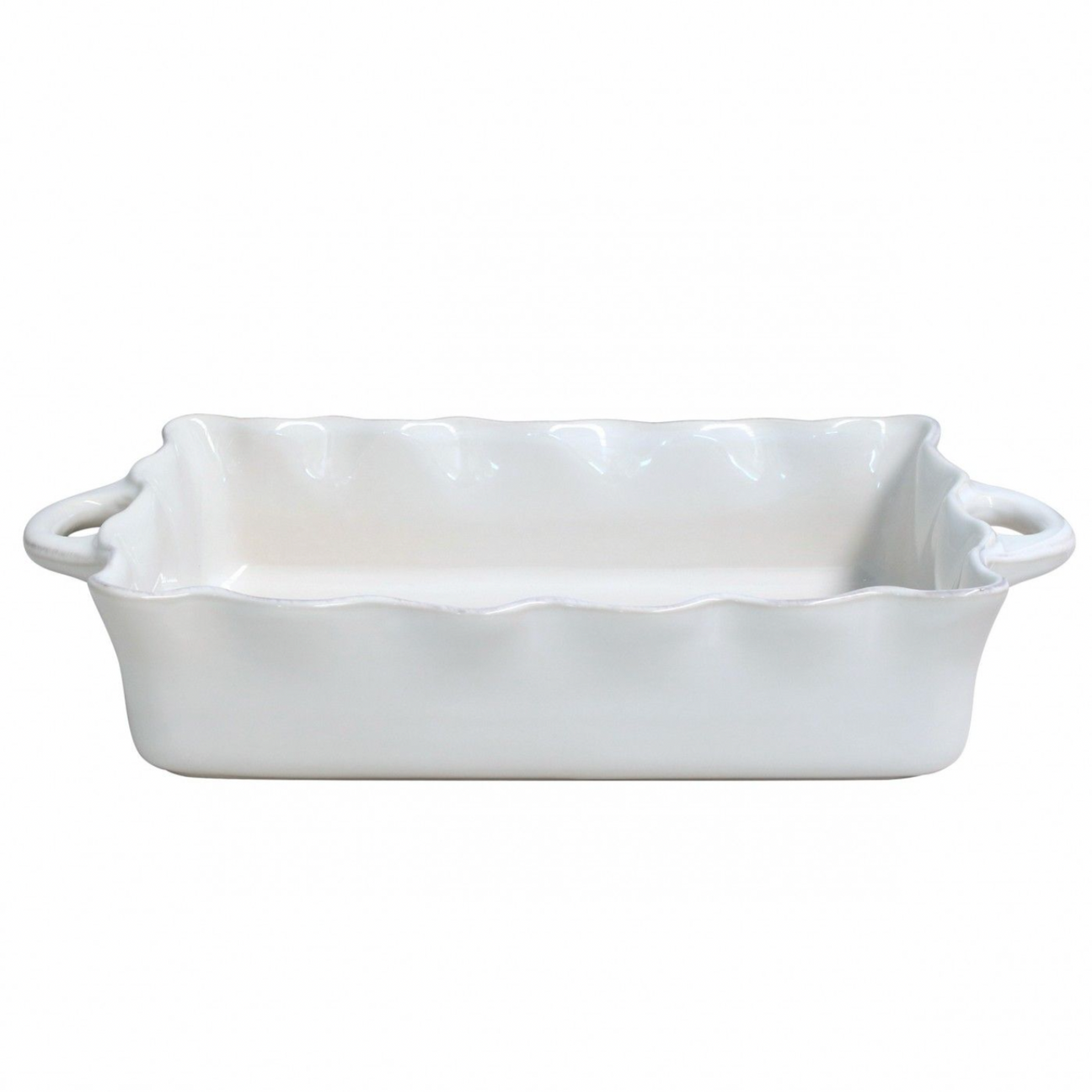 Casafina Cook & Host Ruffled Rectangular Baker, White