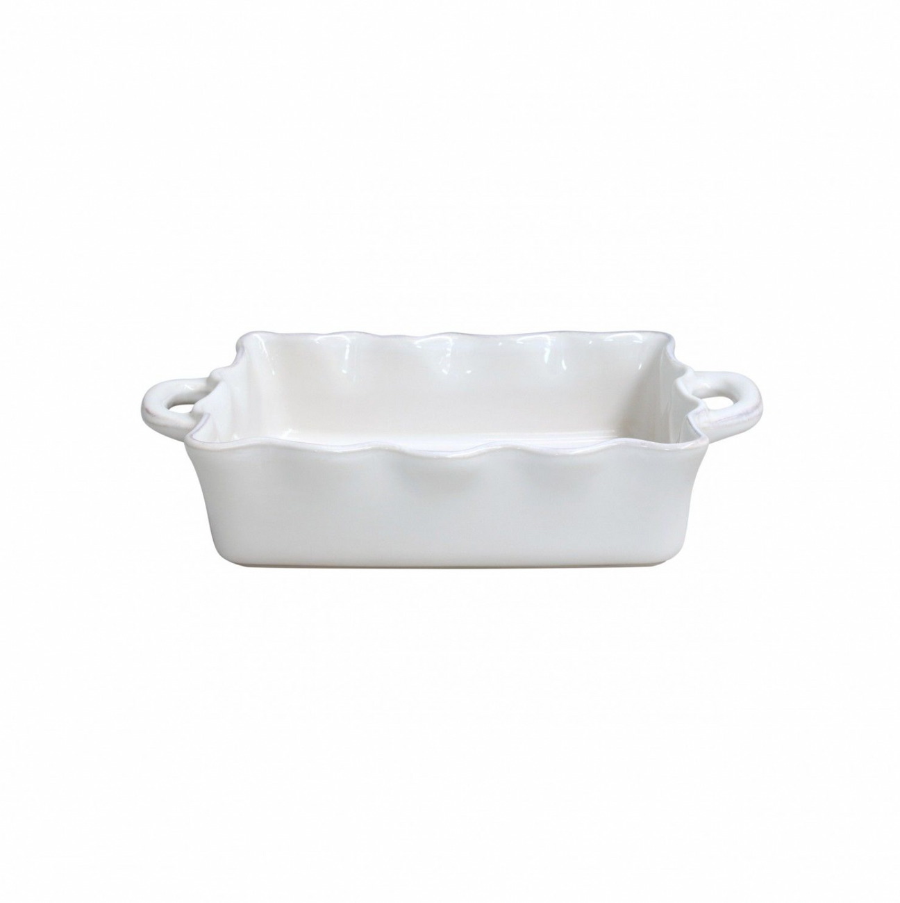 Casafina Cook & Host Ruffled Rectangular Baker, White