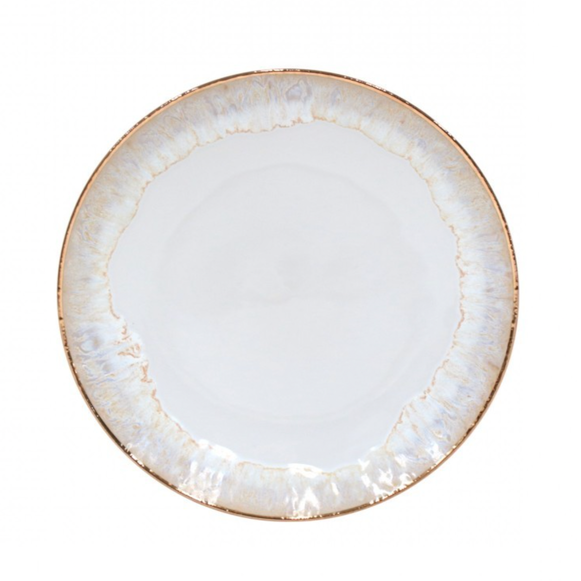 Casafina Taormina Dinner Plate, White with Gold