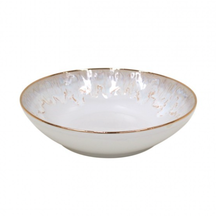 Casafina Taormina Pasta Bowl, White with Gold