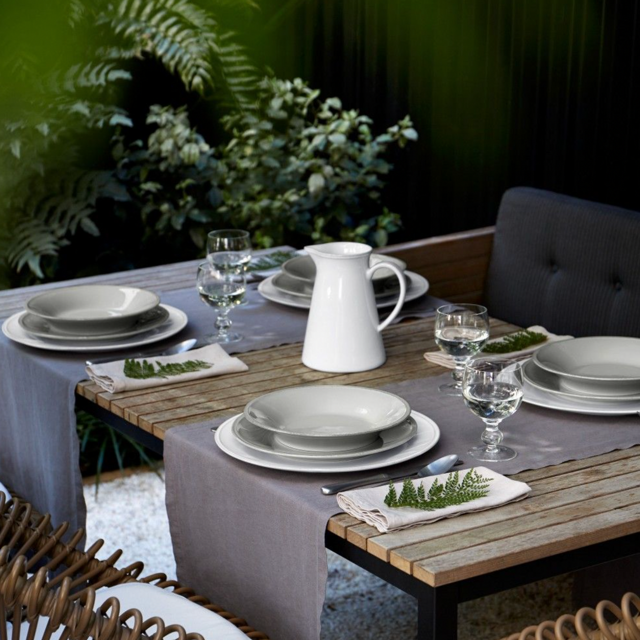 Costa Nova Friso Pasta Plate, Grey