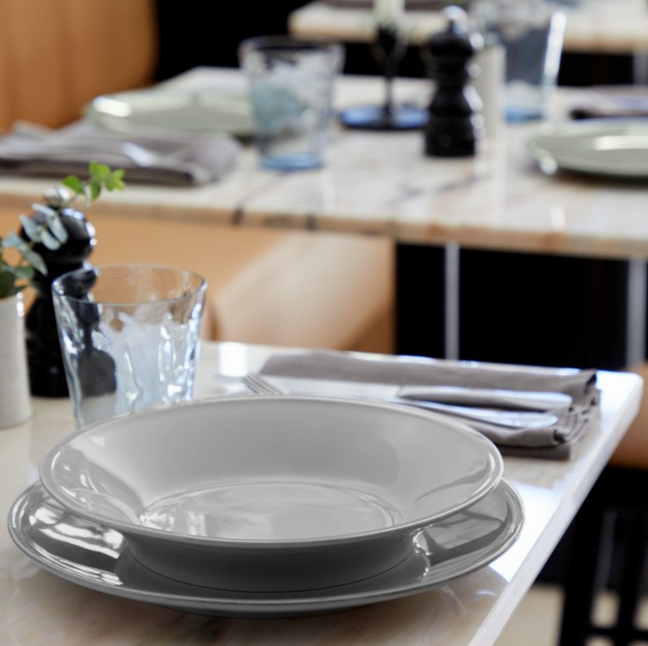 Costa Nova Friso Pasta Plate, Grey