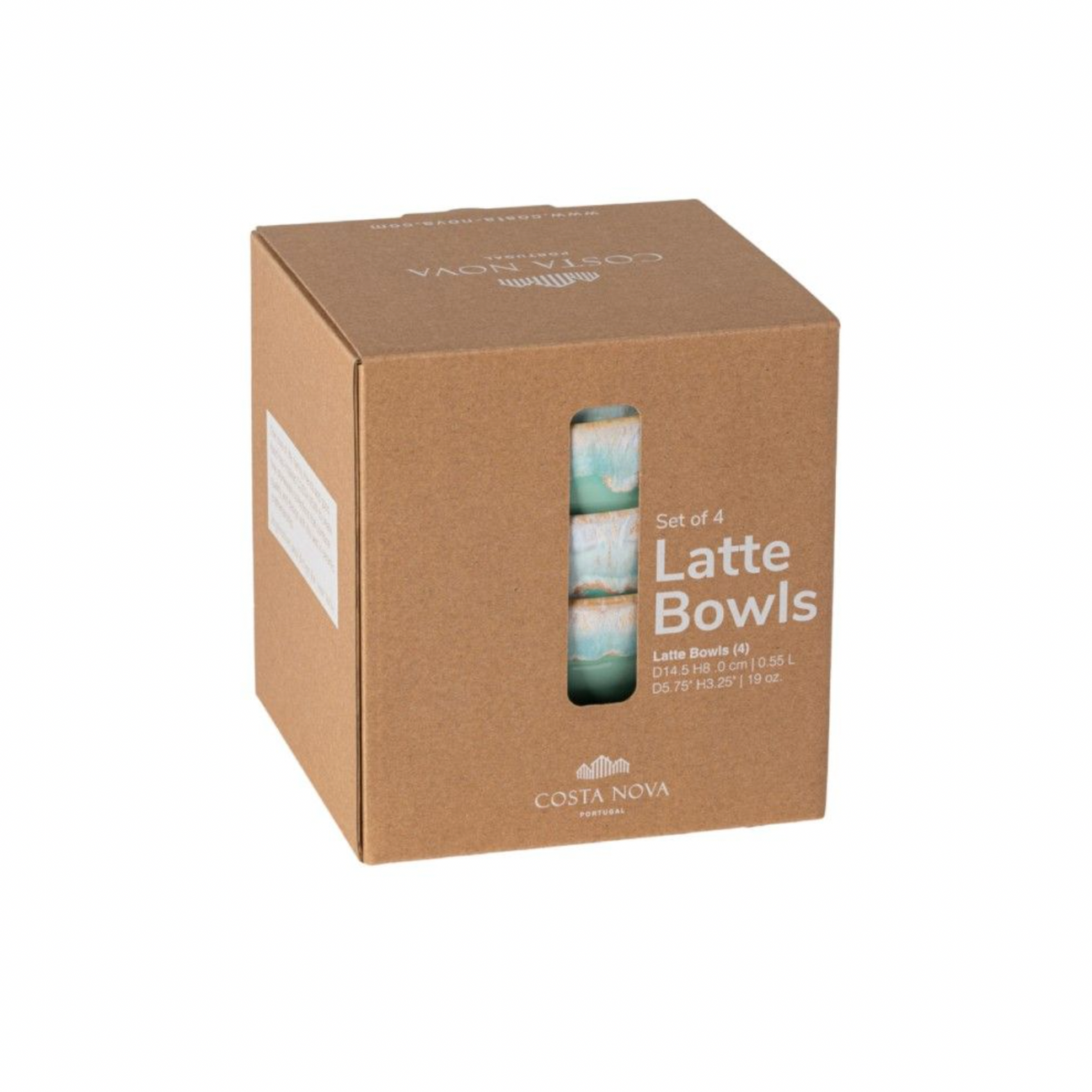 Costa Nova Latte Bowls, Aqua