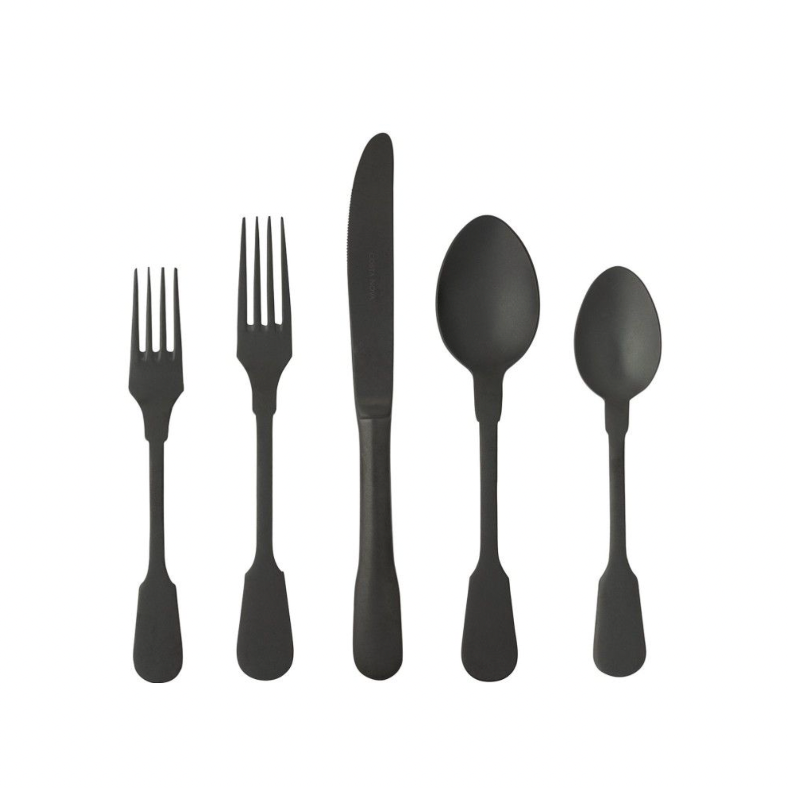 Matte Black Flatware - Set of 5