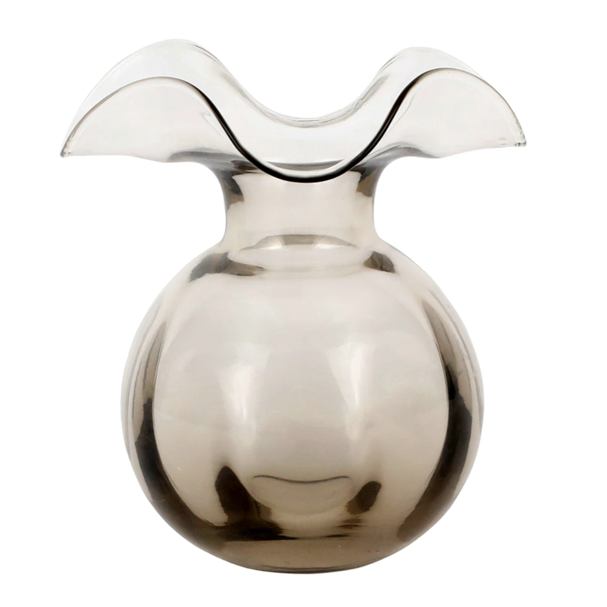 VIETRI Hibiscus Glass Gray Medium Vase