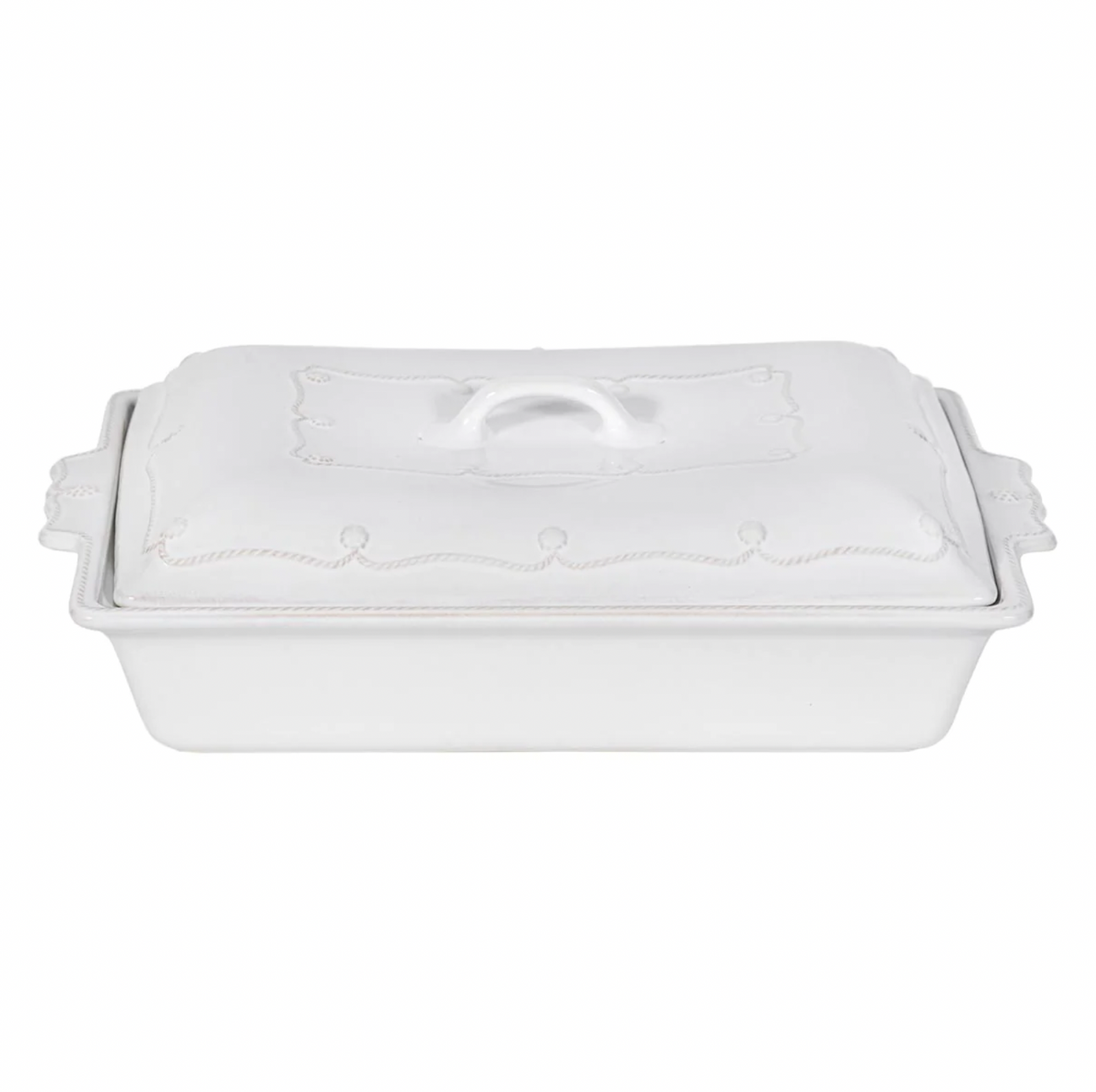 Juliska Berry & Thread 13" Lidded Rectangular Baker, Whitewash