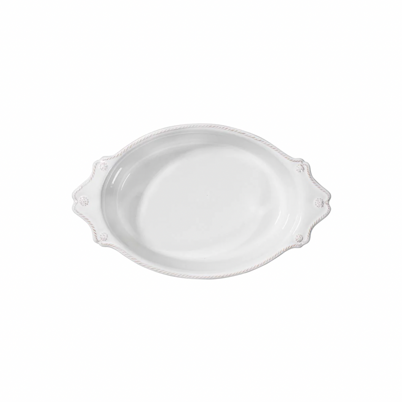 Juliska Berry & Thread 13" Oval Baker, Whitewash