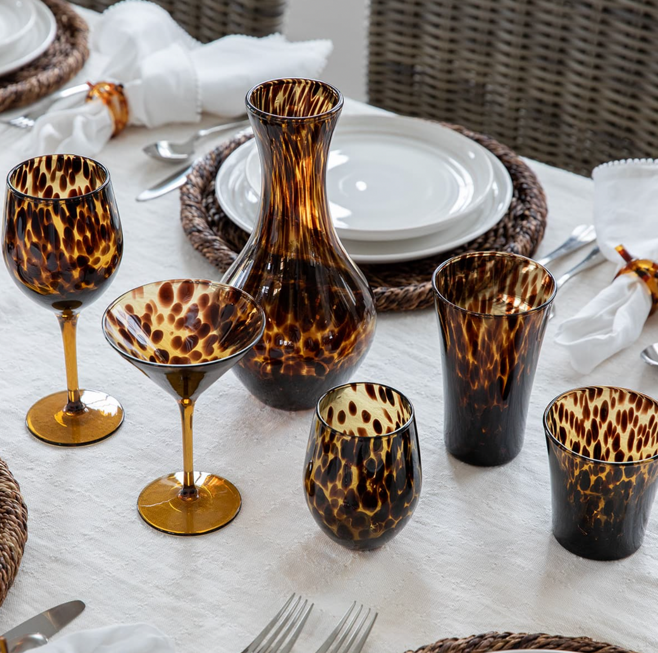Juliska Puro Stemless Wine Glass - Tortoiseshell