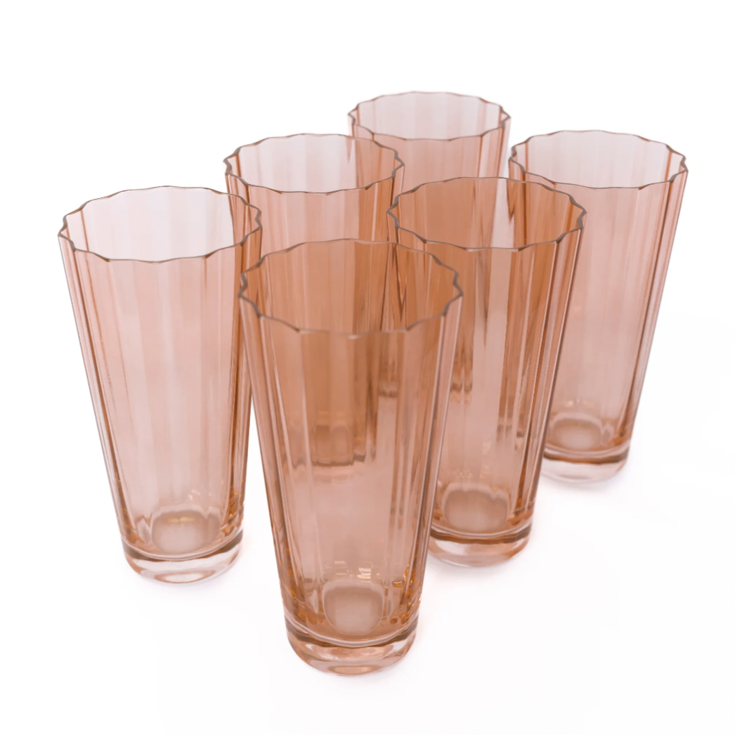 Estelle Blush Pink Highball Glasses