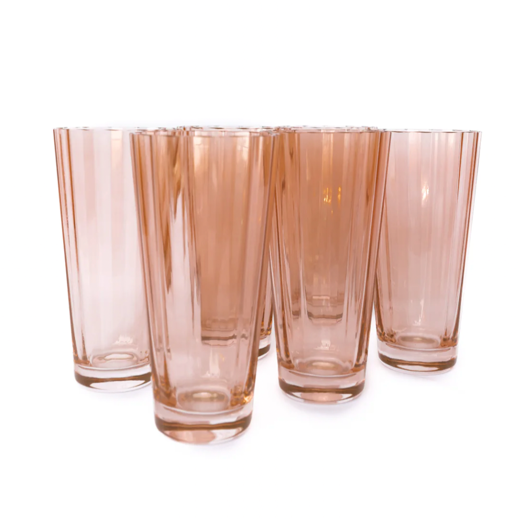 Estelle Blush Pink Highball Glasses