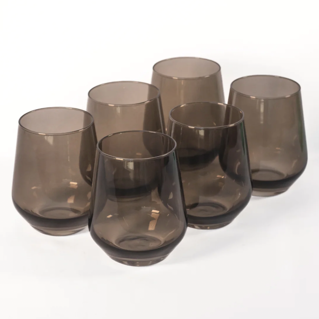 Estelle Gray Smoke Stemless Wine Glasses