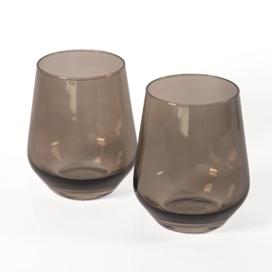 Estelle Gray Smoke Stemless Wine Glasses