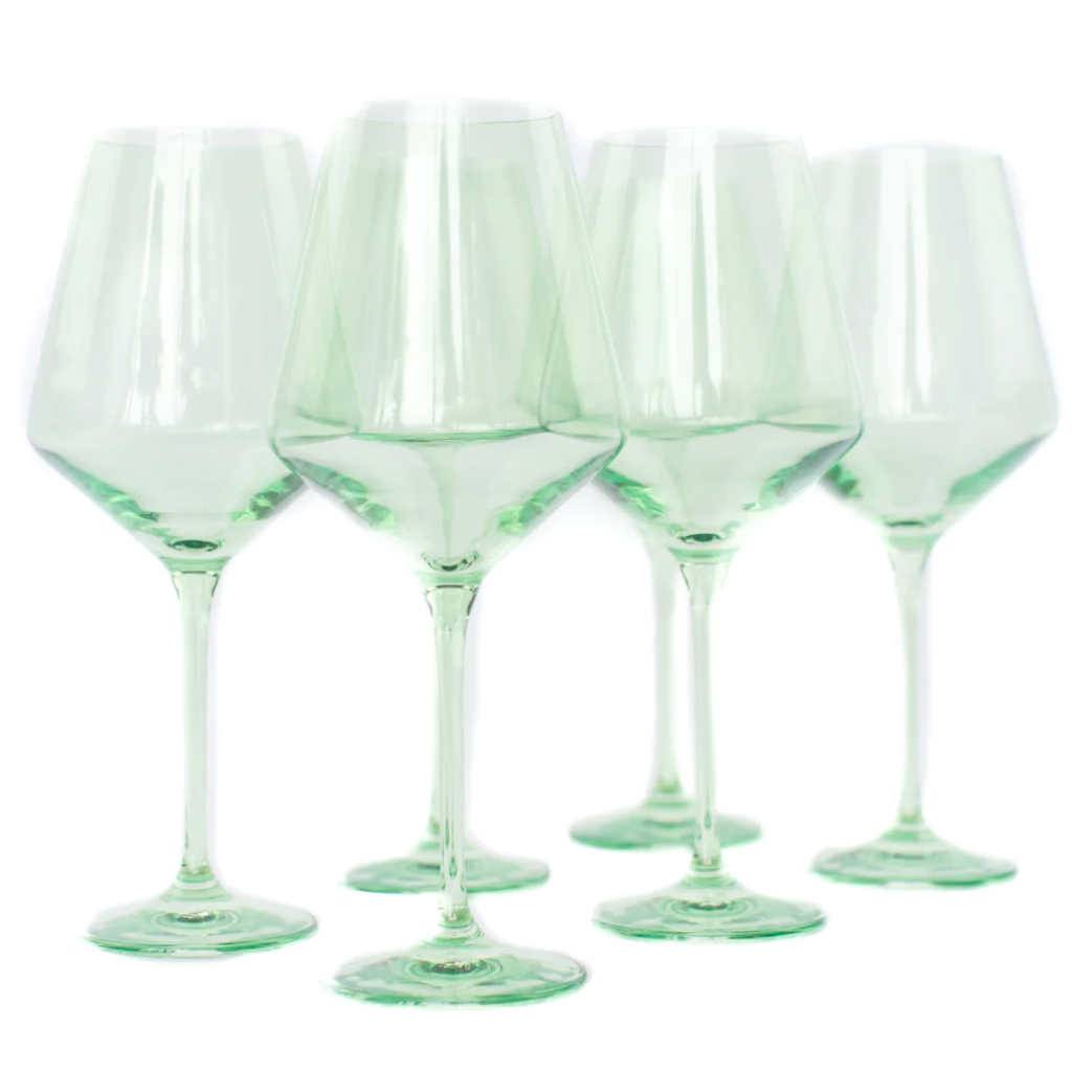 Estelle Mint Green Wine Glasses