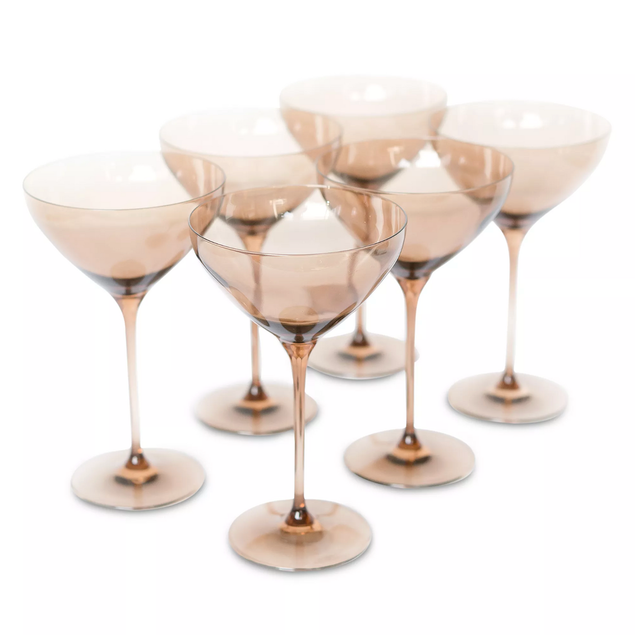 Estelle Amber Smoke Martini Glasses
