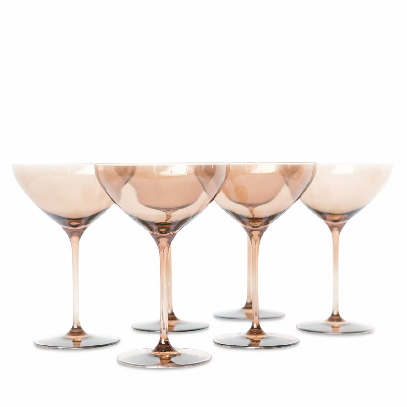 Estelle Amber Smoke Martini Glasses