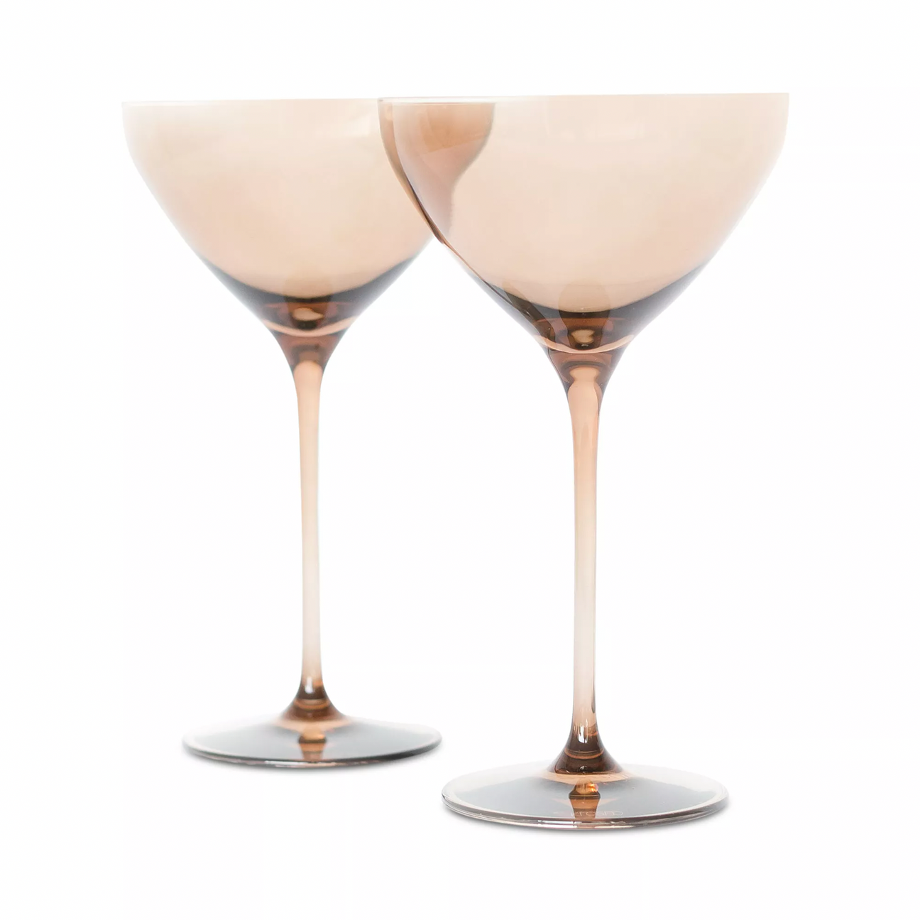 Estelle Amber Smoke Martini Glasses