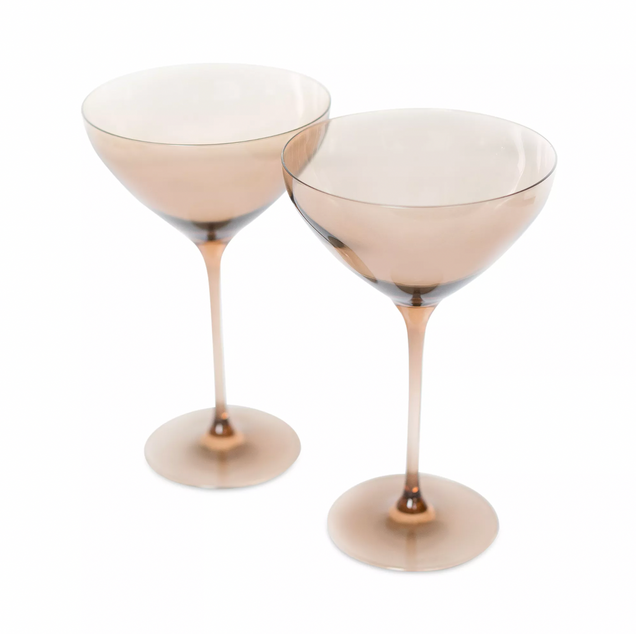 Estelle Amber Smoke Martini Glasses
