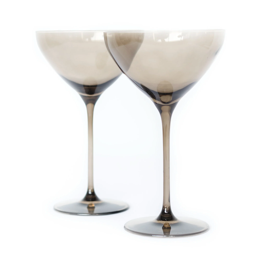 Estelle Gray Smoke Martini Glasses