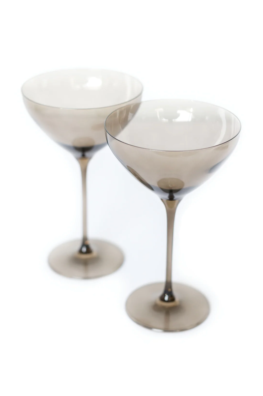 Estelle Gray Smoke Martini Glasses