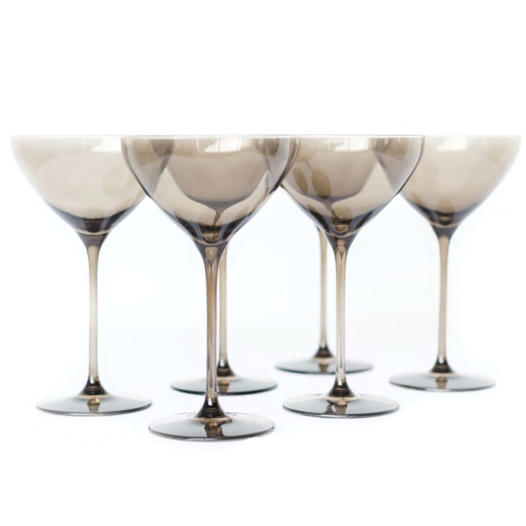 Estelle Gray Smoke Martini Glasses