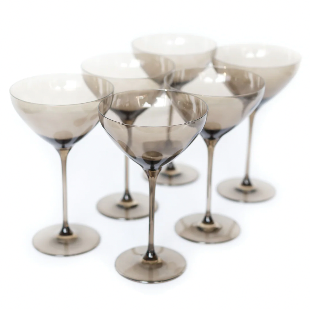 Estelle Gray Smoke Martini Glasses