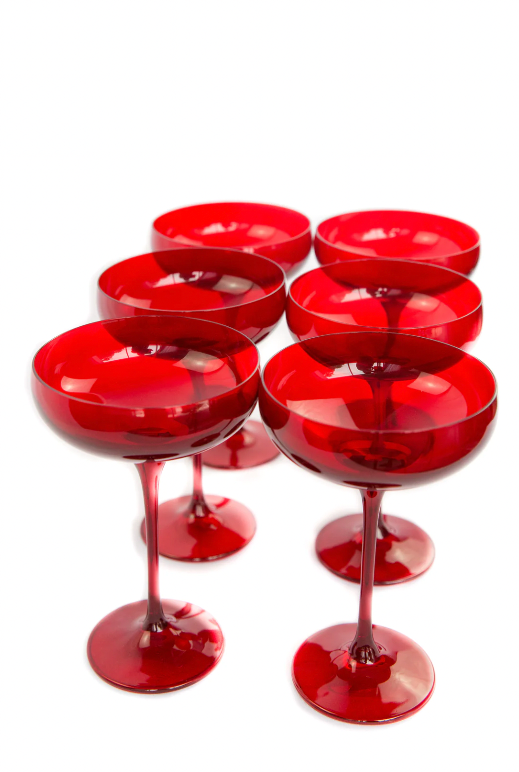 Estelle Red Coupe Glasses