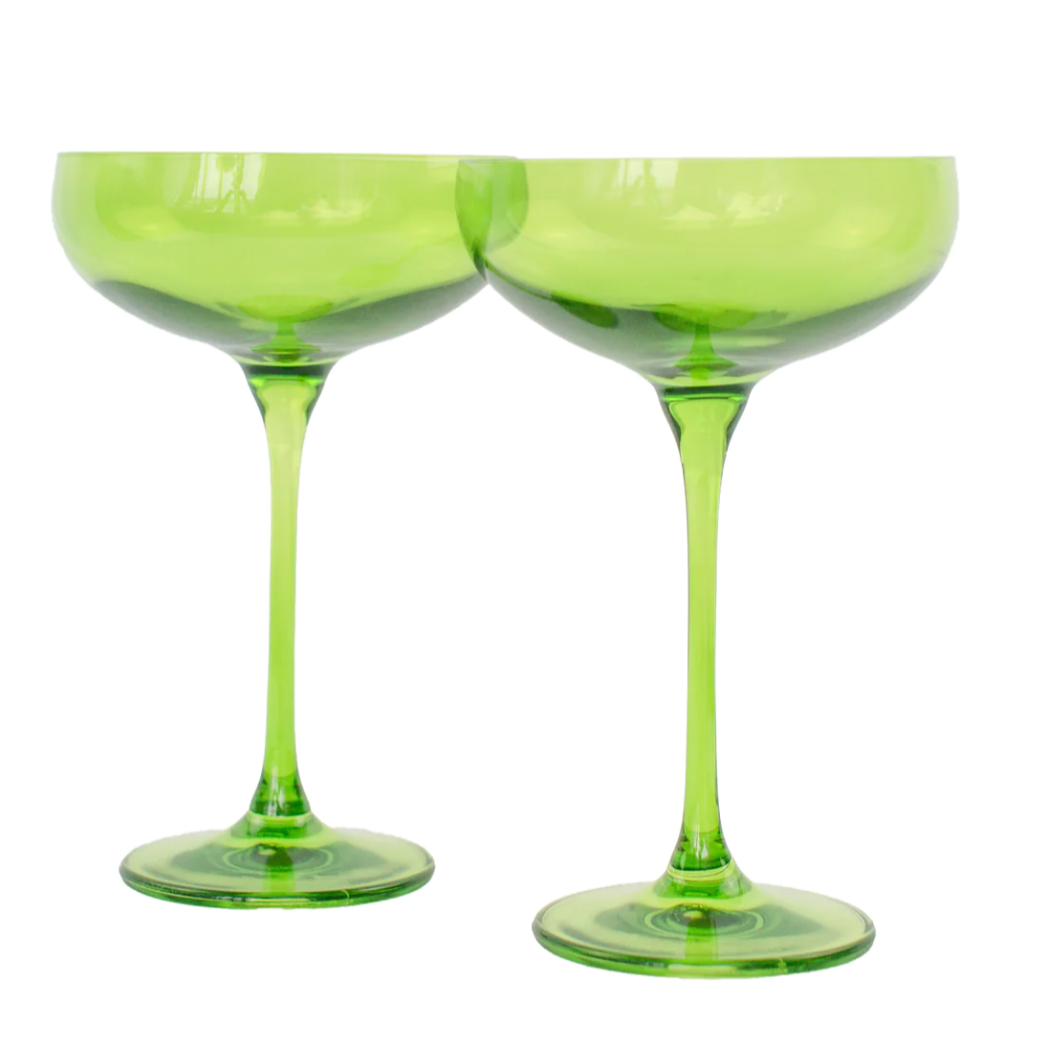 Estelle Colored Wine Stemware - Set of 6 {Forest Green}