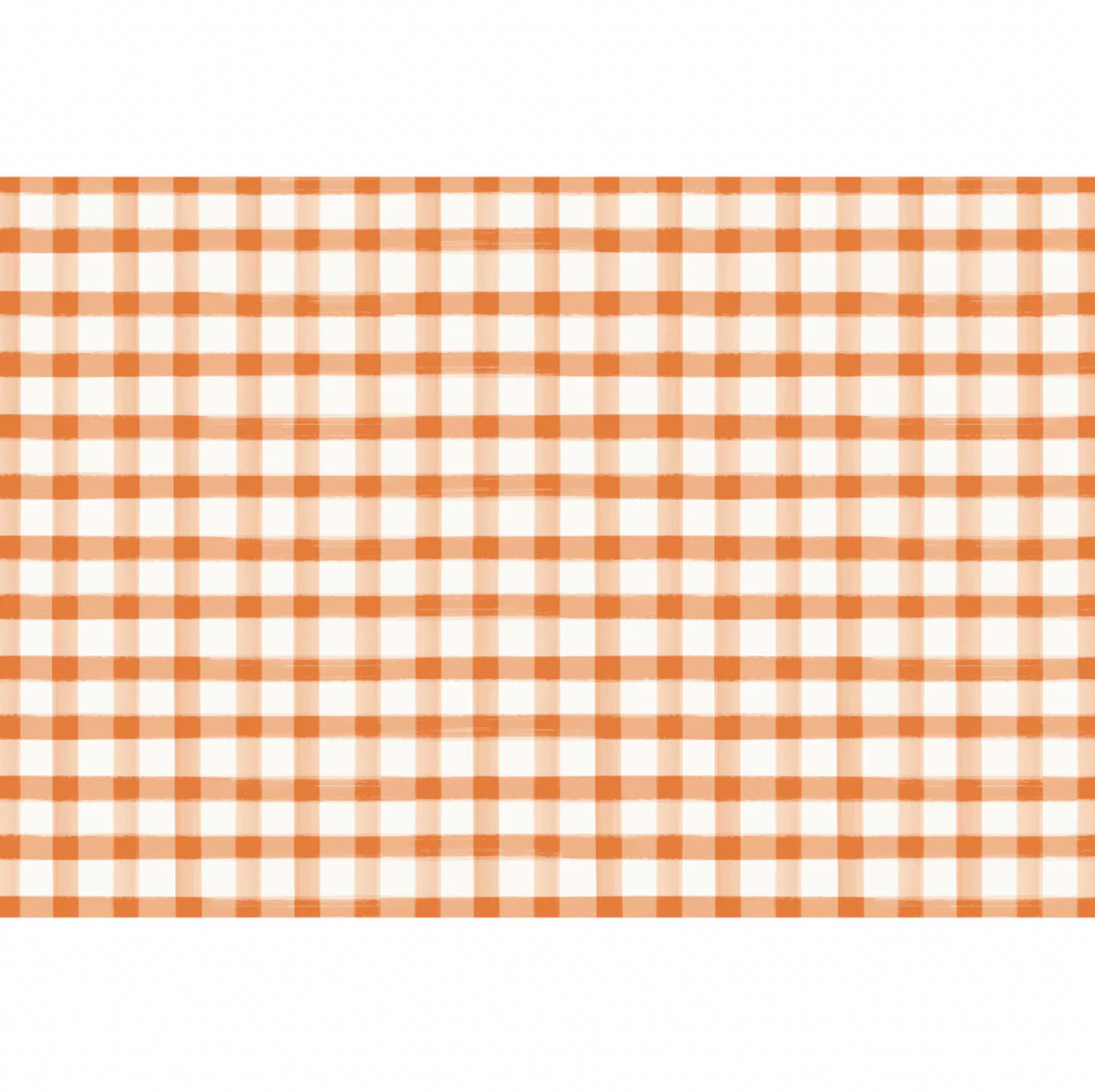 Orange Painted Check Paper Placemats - Set of 24