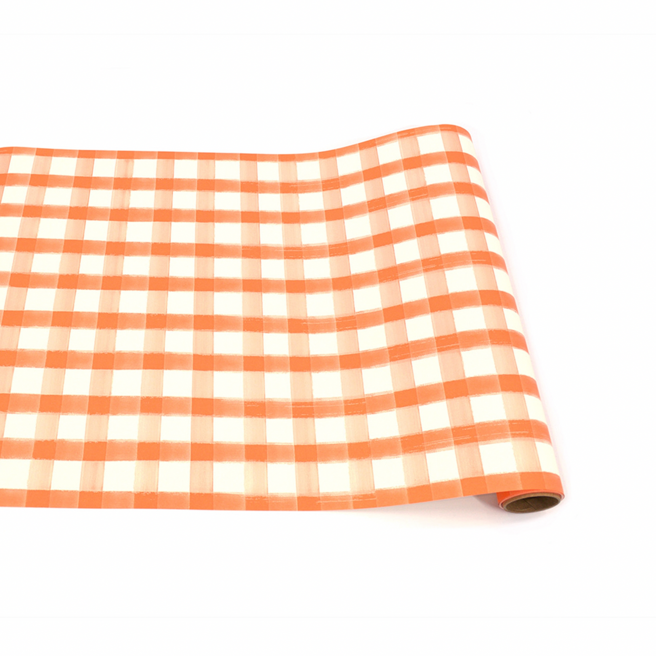 Orange Painted Check Table Runner