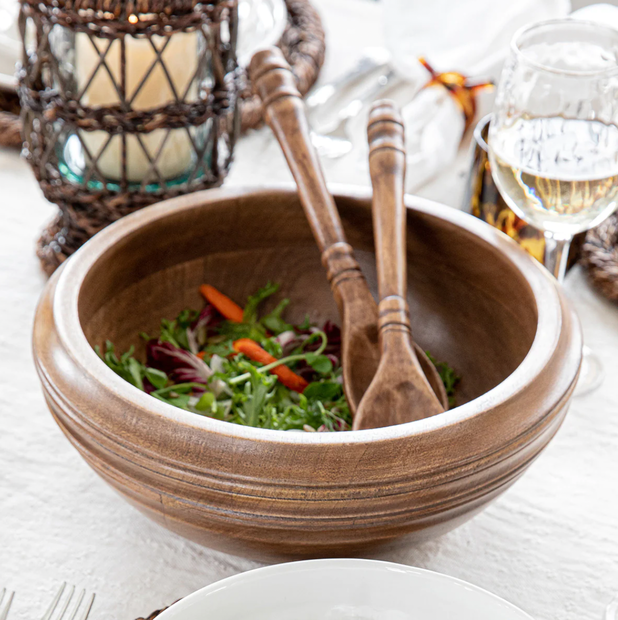 Juliska Bilbao Wood Salad Server Set