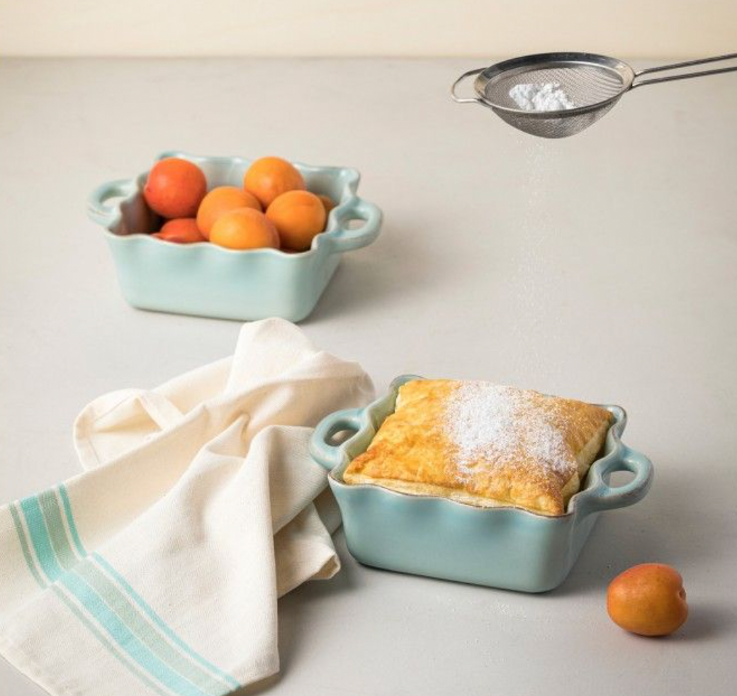 Casafina Cook & Host Ruffled Square Baker, Robin's Egg Blue