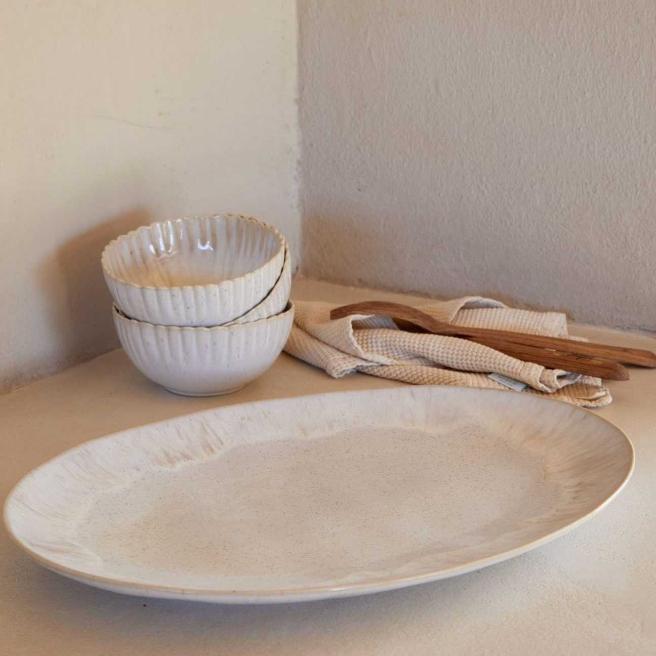 Casafina Eivissa 18" Platter, Sand