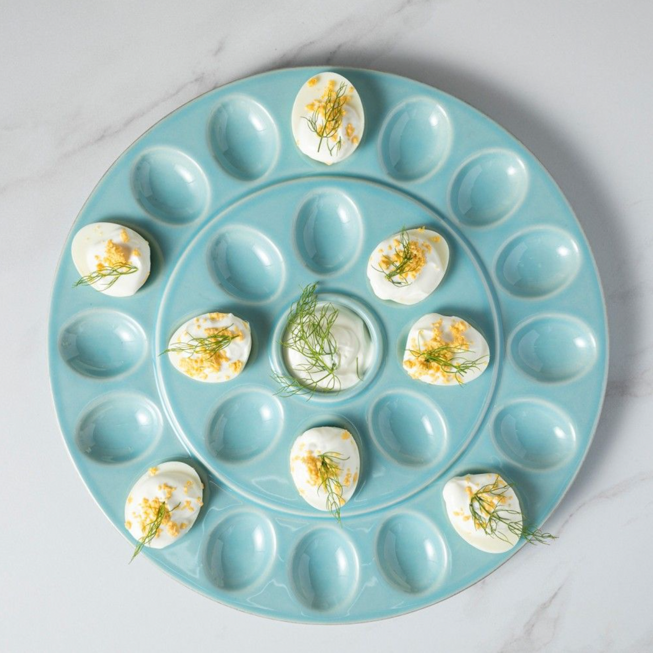 Casafina Cook & Host Egg Platter, Robin's Egg Blue
