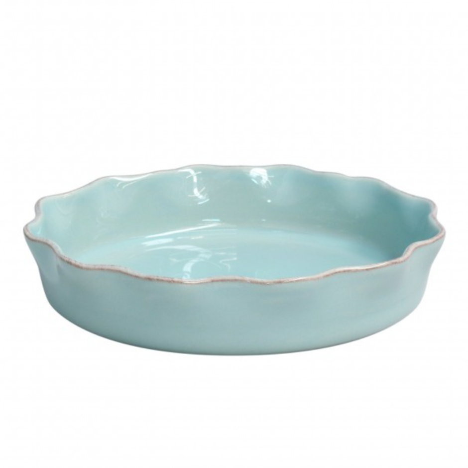 Casafina Cook & Host Ruffled Pie Dish Small, Robin's Egg Blue *LAST CHANCE*