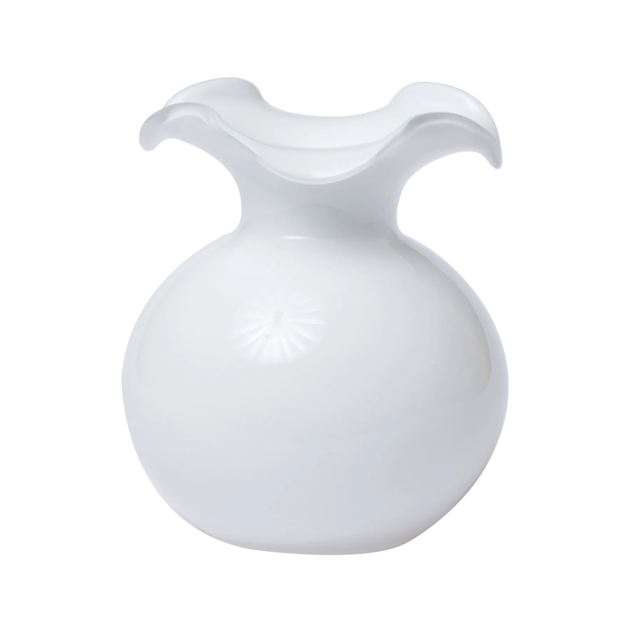 VIETRI Hibiscus White Glass Vase, Small