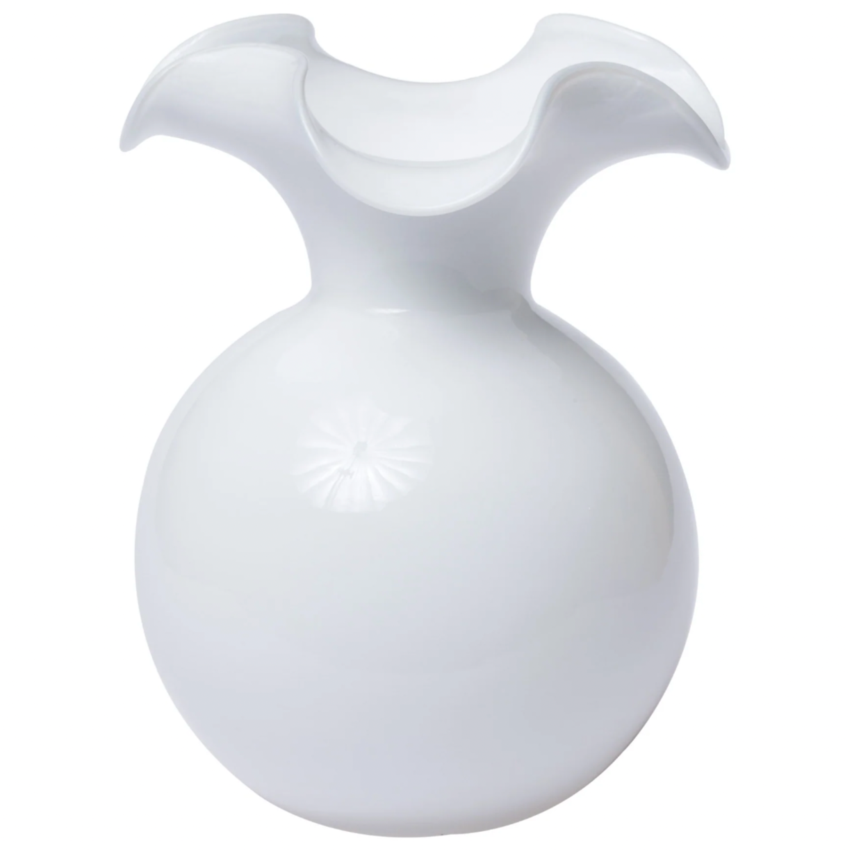 VIETRI Hibiscus Glass White Vase, Large