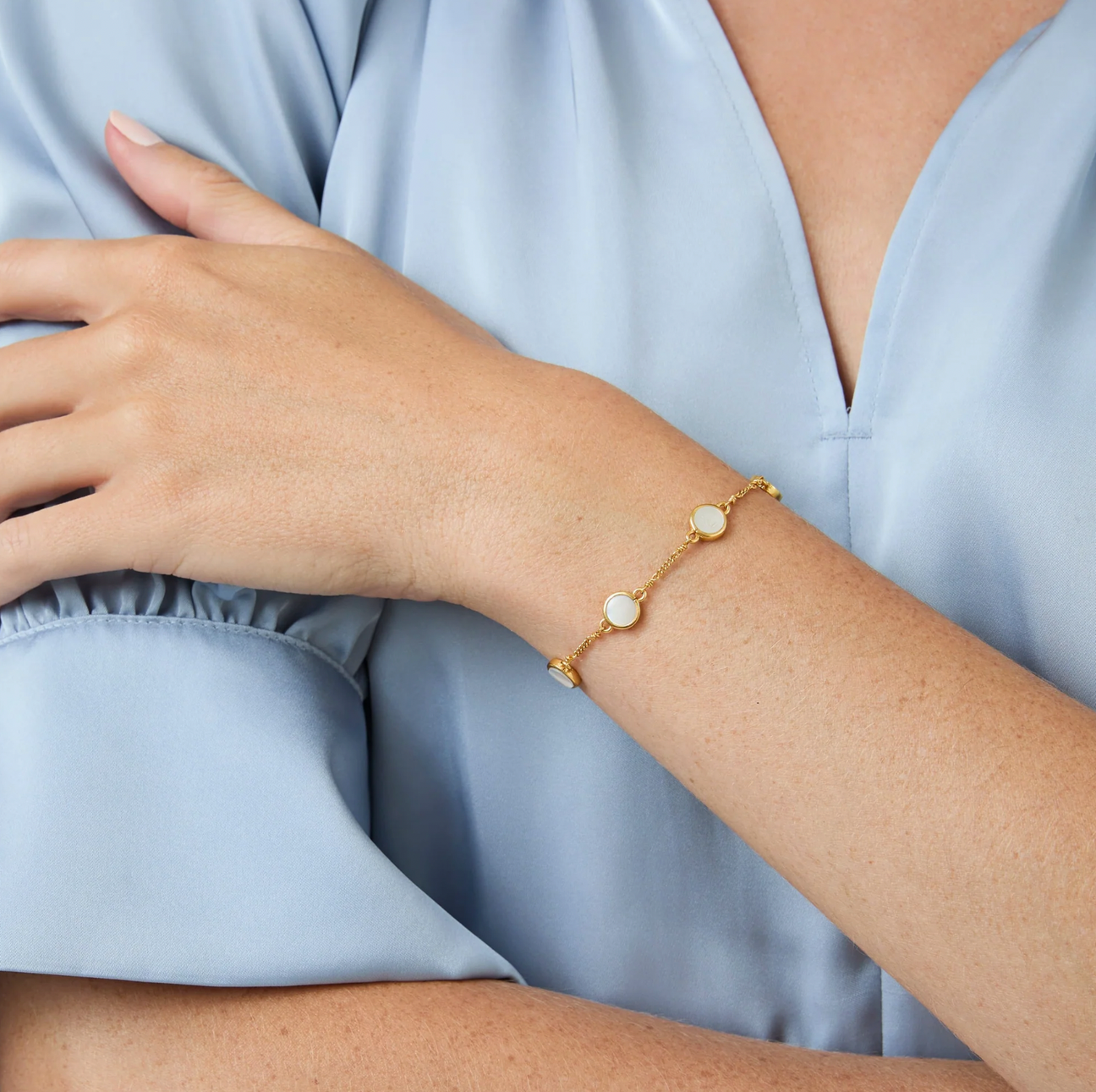Julie Vos Valencia Delicate Bracelet, Mother of Pearl