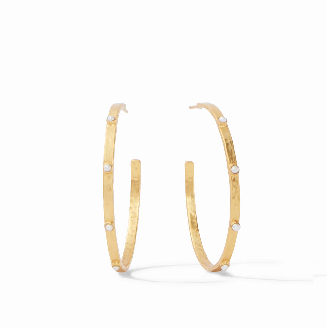 Julie Vos Crescent Stone Hoop, Cubic Zirconia