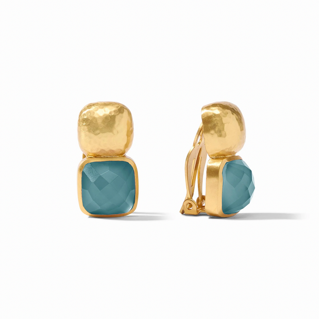 Julie Vos Catalina Clip Earring, Peacock Blue