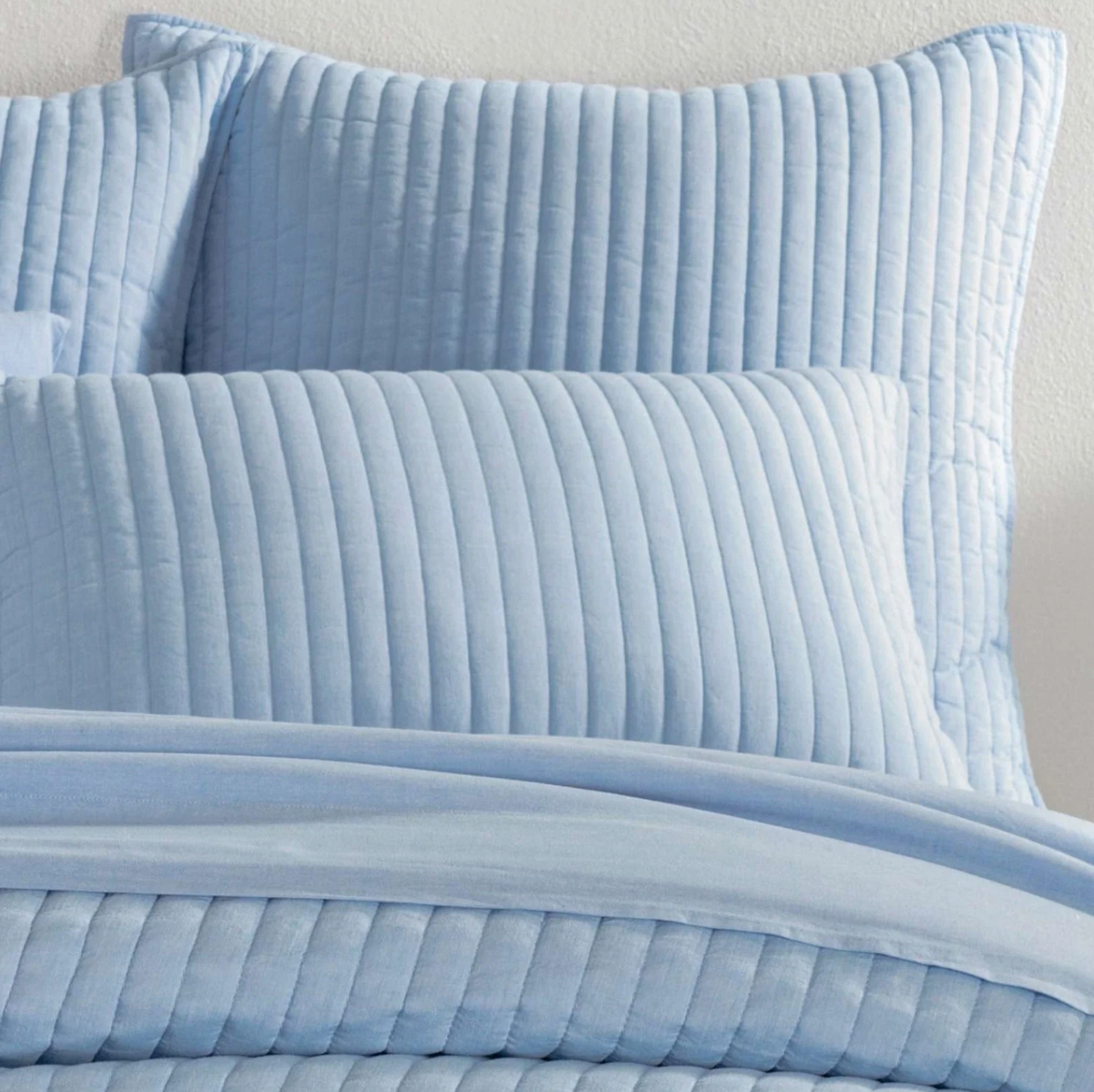 Pine Cone Hill Cozy Cotton French Blue Quilted Sham