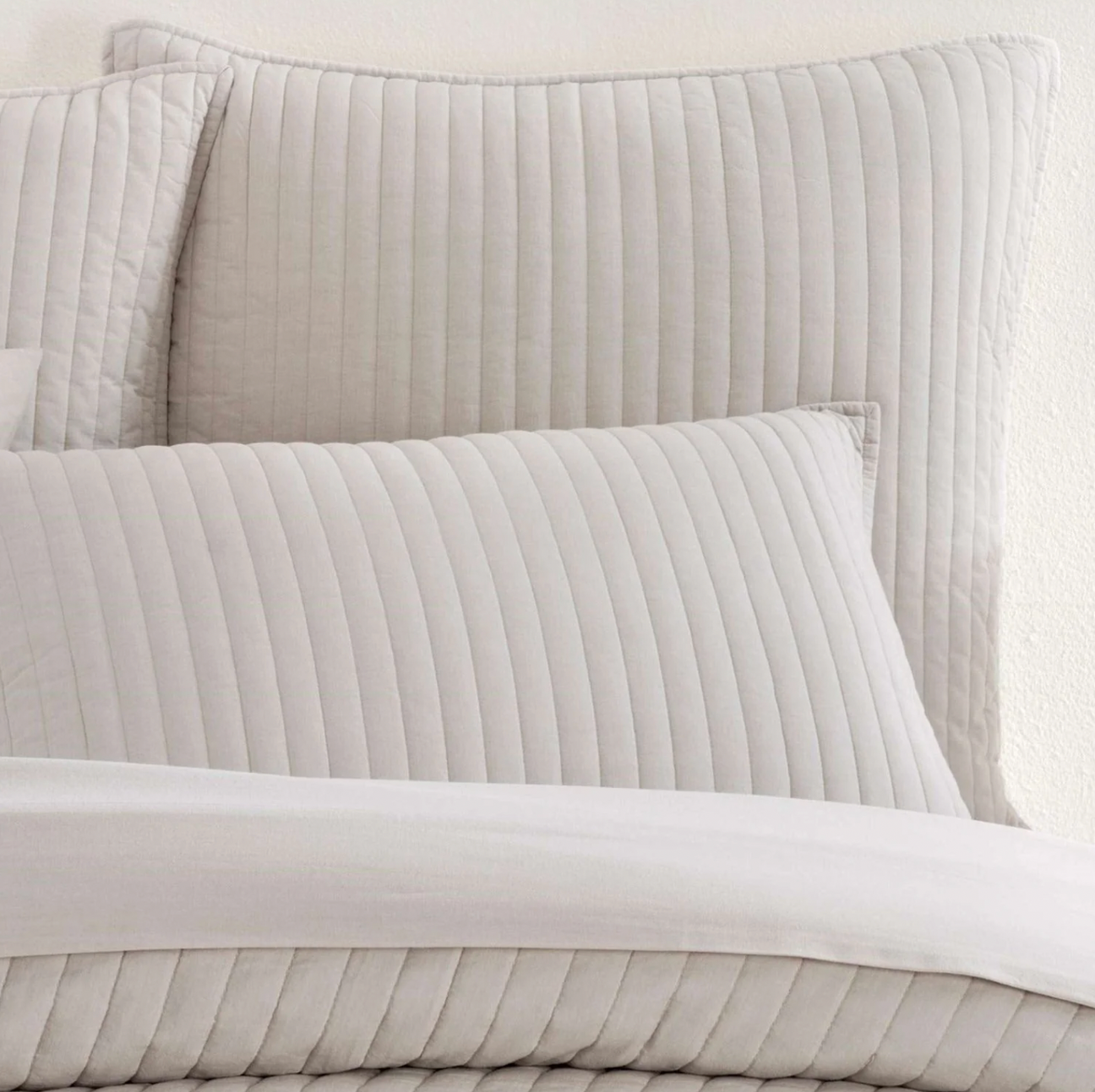Pine Cone Hill Cozy Cotton Dove Grey Quilted Sham