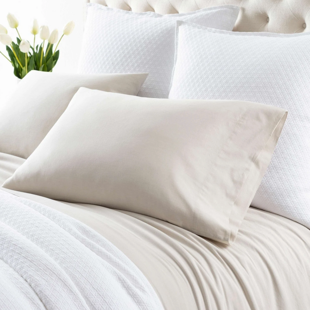 Pine Cone Hill Cozy Cotton Natural Pillowcases