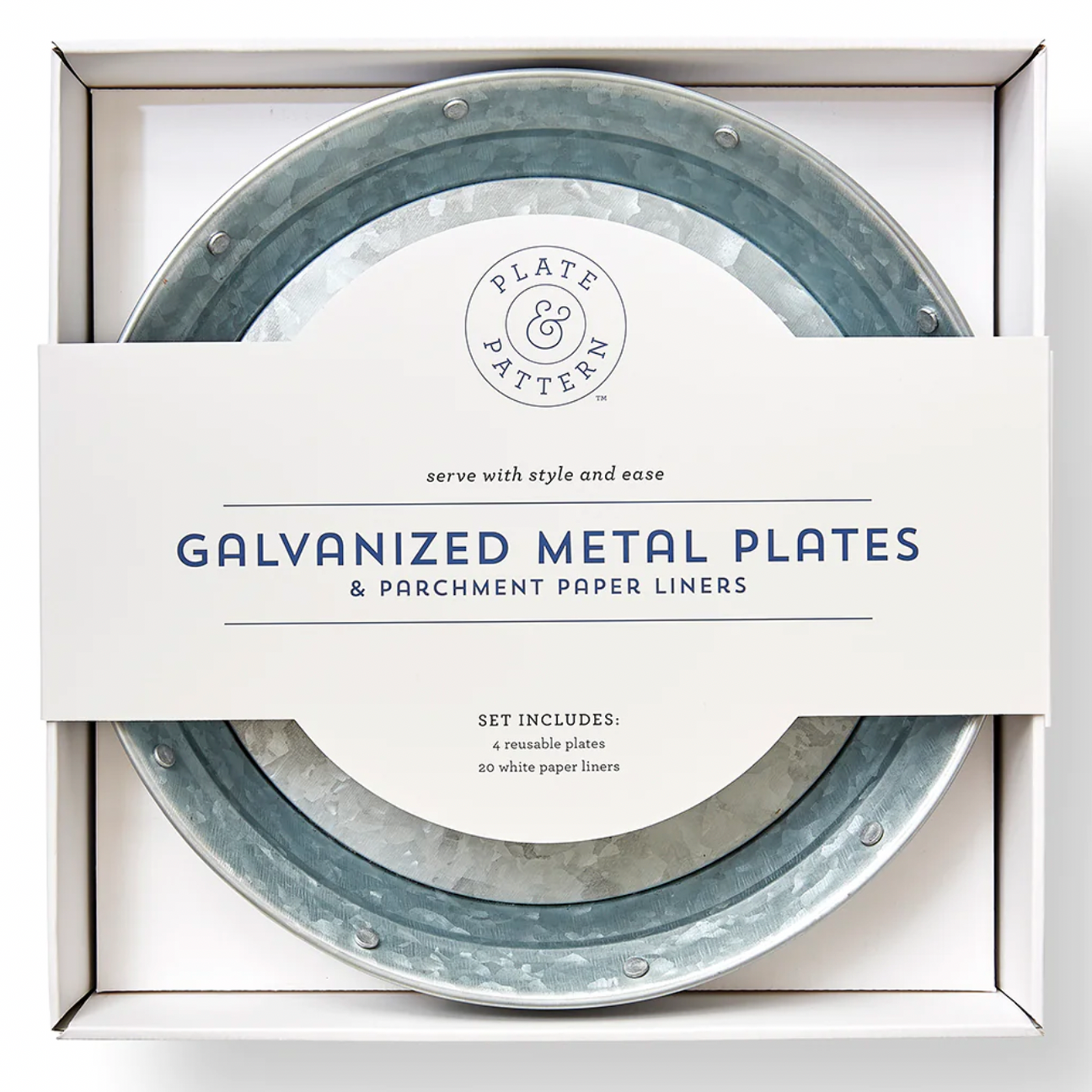 Galvanized Metal Plate & Parchment Paper Set