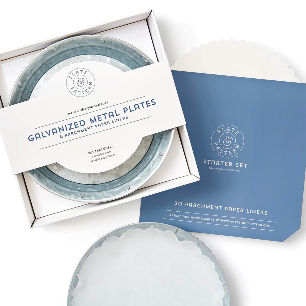 Galvanized Metal Plate & Parchment Paper Set