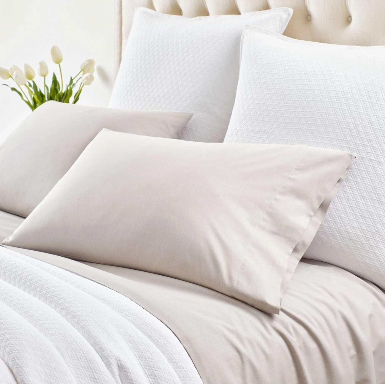 Pine Cone Hill Cozy Cotton Dove Grey Pillowcases