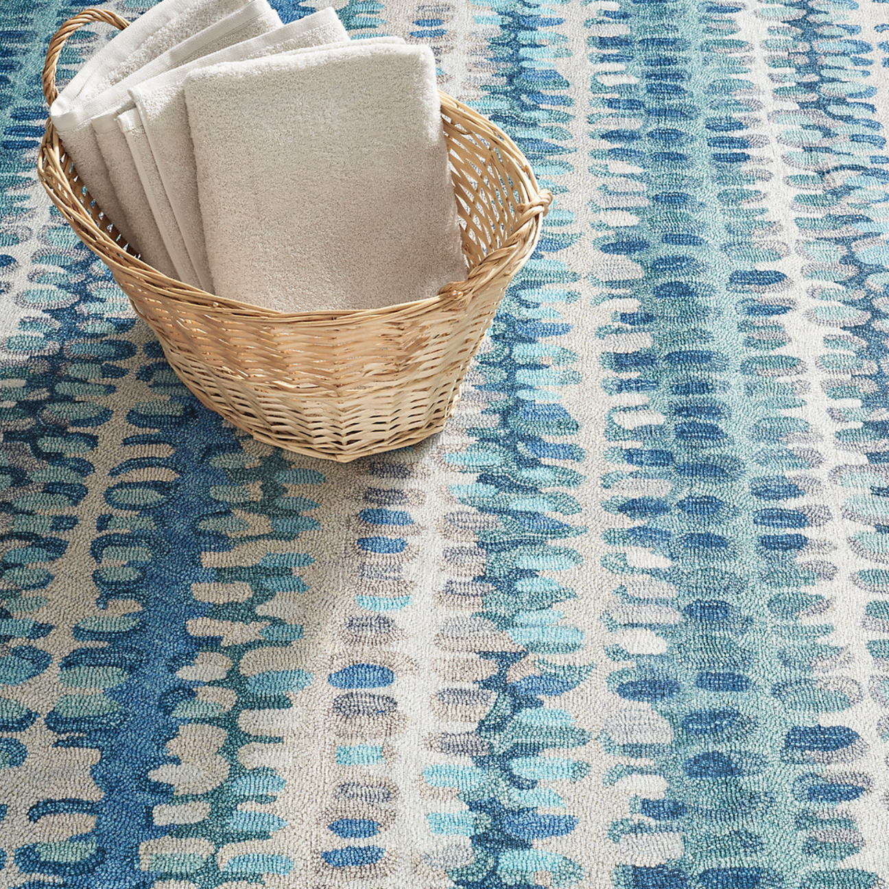 Dash & Albert Paint Chip Washable Rug, Blue