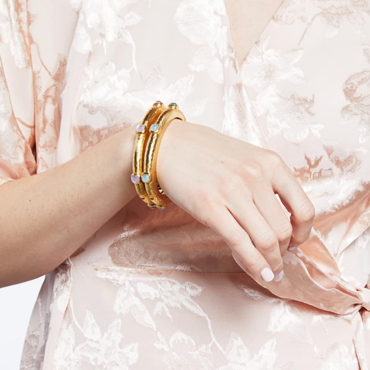 Julie Vos Catalina Hinge Bangle, Champagne