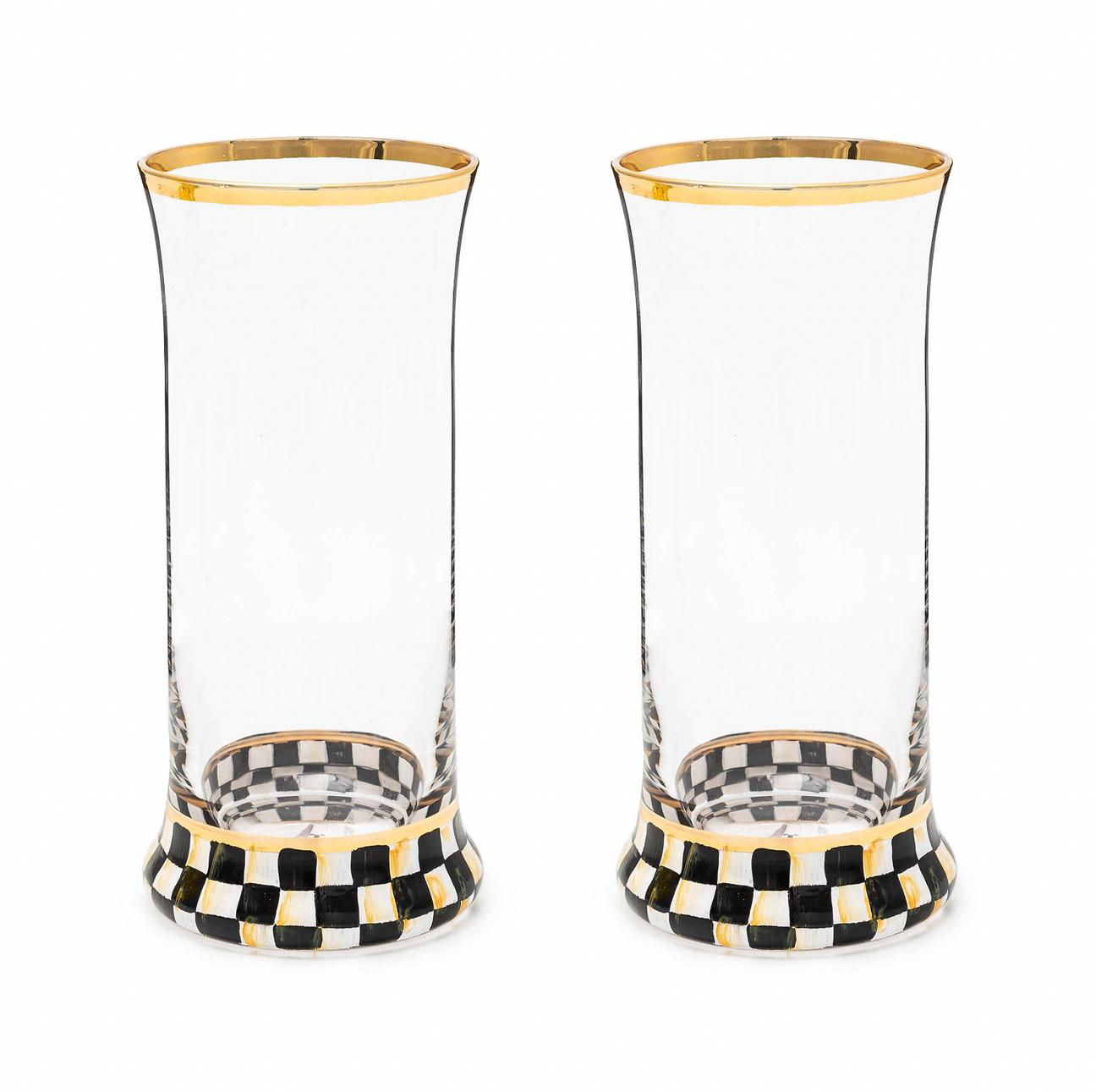 MacKenzie Childs Courtly Check Highball Glass
